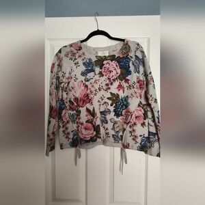 Anthropologie Floral Knit Sweater